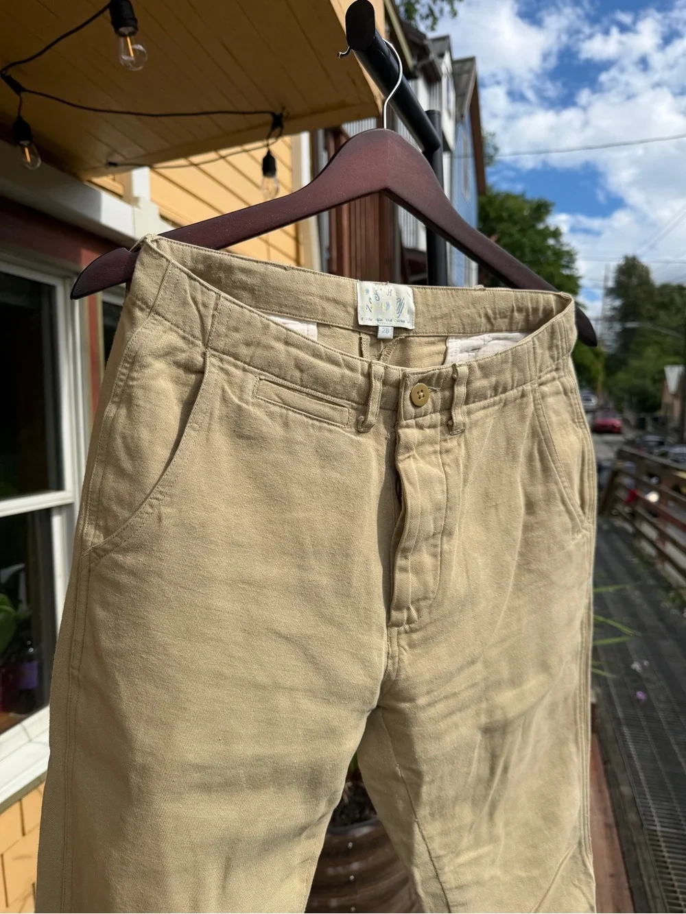 Wythe NY Flat Front Cotton Linen Twill Chino Pants Size 28